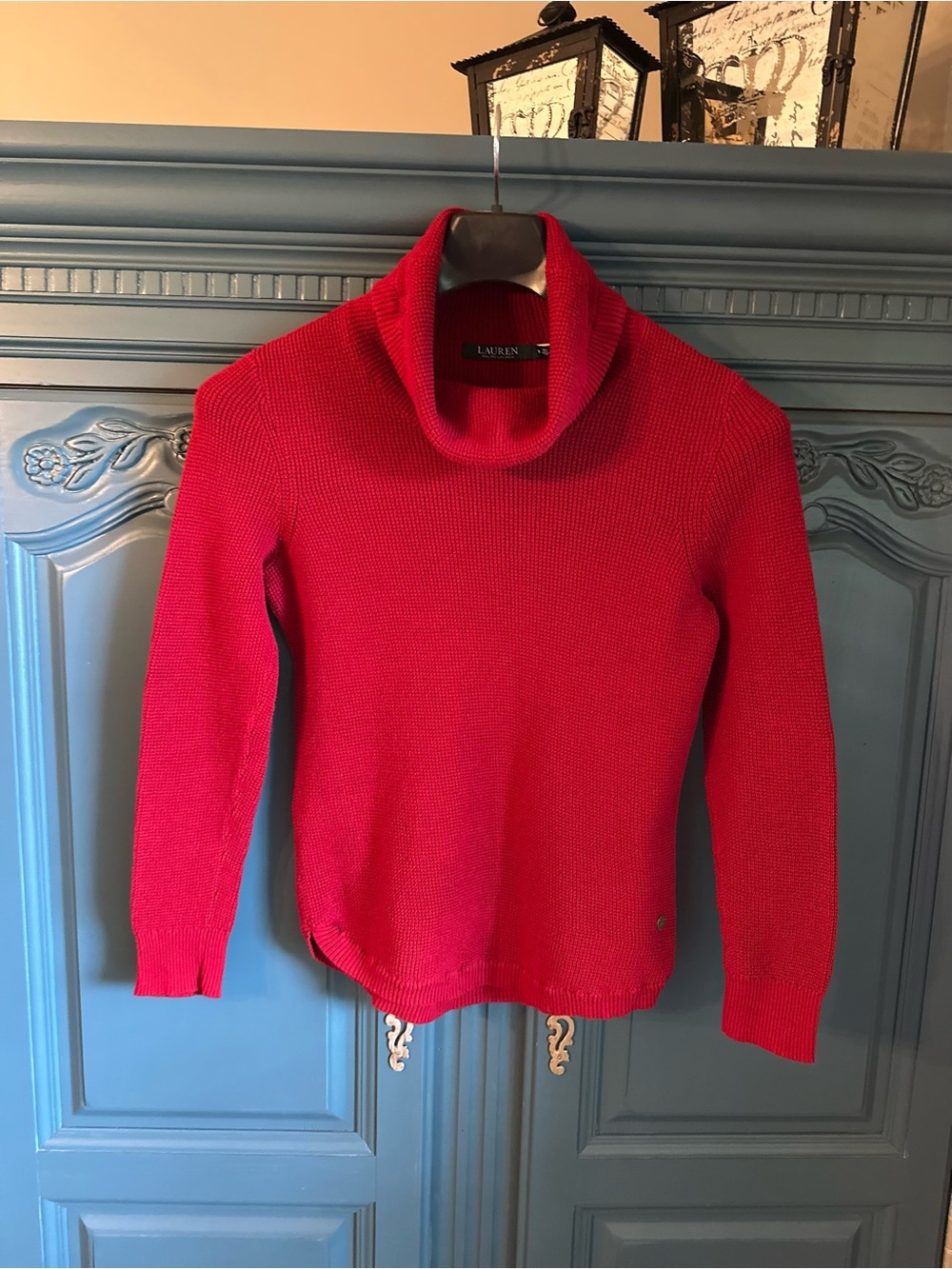 Ralph Lauren Red Cowlneck Sweater